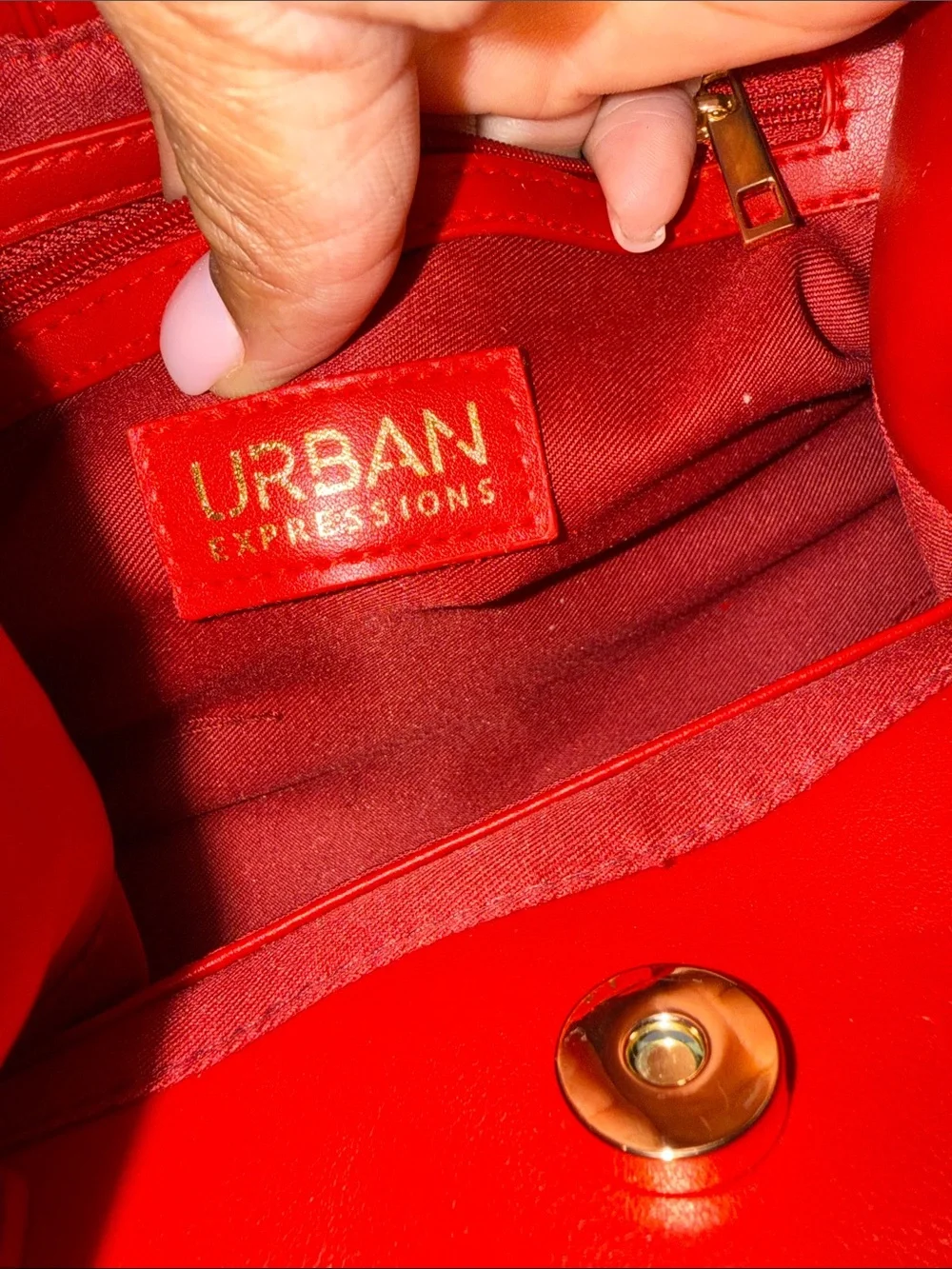 Urban Expressions Red Woven Satchel with Detachable Strap